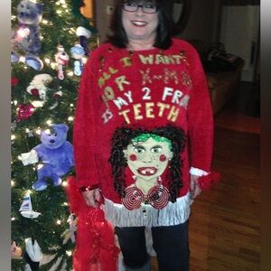 Festive Red Christmas ugly Sweater